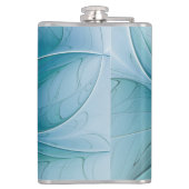 De kleine schoonheid Modern Blue Gold Fractal Flow Heupfles (Achterkant)