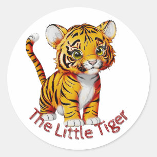 De kleine tijger  kwekerij ronde sticker