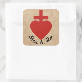 De kleine Vendean Sacre Coure Badge Vierkante Sticker