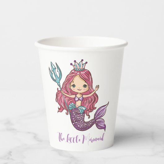 De kleine zeemeermin papieren bekers (Voorkant)