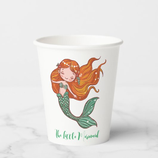 De kleine zeemeermin papieren bekers (Voorkant)