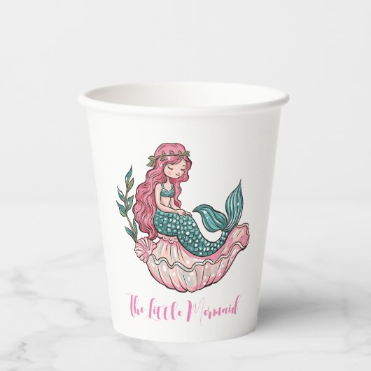 De kleine zeemeermin papieren bekers (Voorkant)