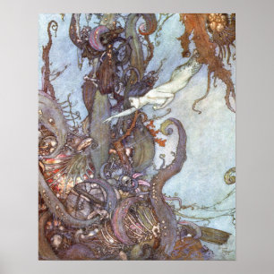 De kleine zeemeermin van Edmund Dulac Poster