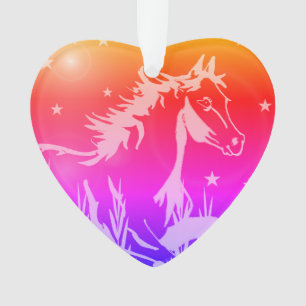De kleine zoete pony, regenboogkleuren ornament