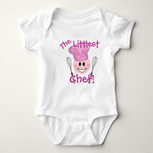 De kleinste chef-kok baby creeper romper (Voorkant)