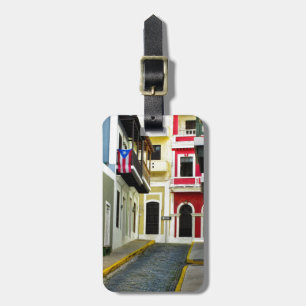 de kleur van de oude San Juan Puerto Rico Bagagelabel