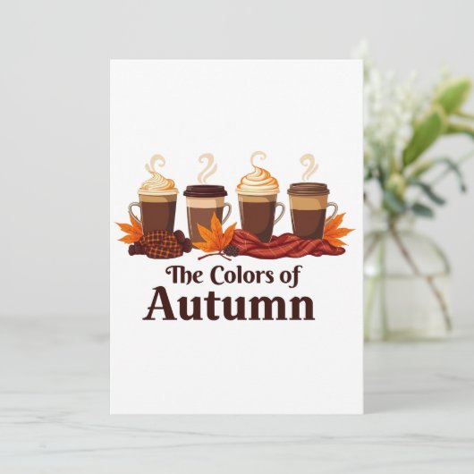 De kleur van herfst Pumpkin Spice Koffie Herfst Kaart (Staand voorkant)