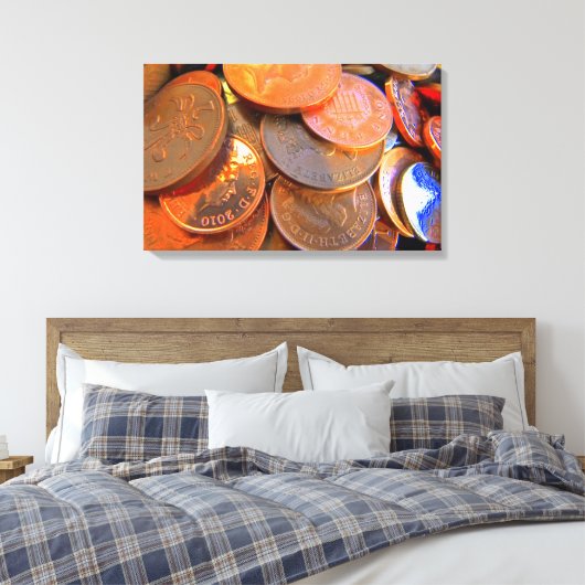 De kleur van het geld canvas afdruk (Insitu (Slaapkamer))