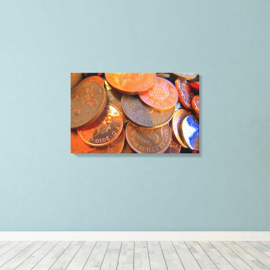 De kleur van het geld canvas afdruk (Insitu (Houten vloer))