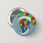 De kleur van muziek ronde button 5,7 cm (Voorkant /achterkant)