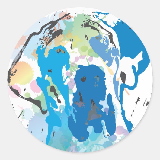 De kleuren Dane Ronde Sticker (Voorkant)