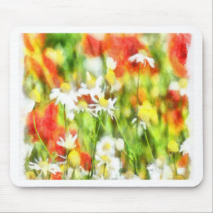 De kleuren van de lente op een zondagse Waterverf Muismat