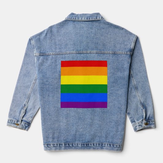 De kleuren van de regenboog denim jacket (Achterkant)