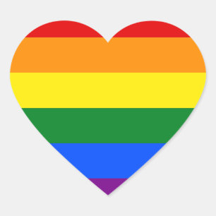De kleuren van de regenboog hart sticker