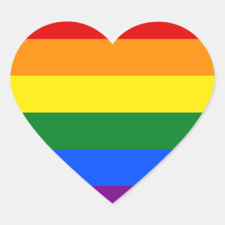 De kleuren van de regenboog hart sticker