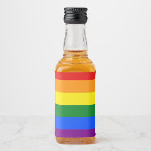 De kleuren van de regenboog likeurfles etiket