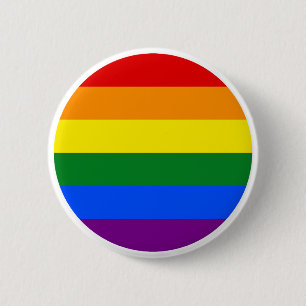 De kleuren van de regenboog ronde button 5,7 cm