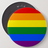 De kleuren van de regenboog ronde button 6,0 cm (Voorkant /achterkant)
