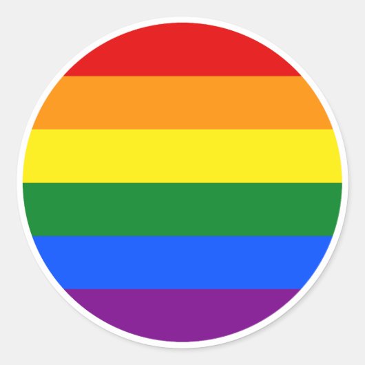 De kleuren van de regenboog ronde sticker (Voorkant)