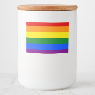 De kleuren van de regenboog voedselcontainer etiket