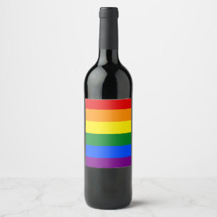 De kleuren van de regenboog wijn etiket