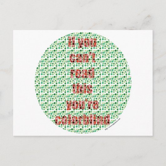 De kleurenblinde test briefkaart (Voorkant)