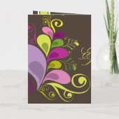 De kleurrijke BloemenKaart van de Uitnodiging van (Achterkant)