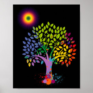 De kleurrijke boom die leven geeft aan de aarde, s poster