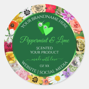 De kleurrijke groene etiketten van het Floral Prod