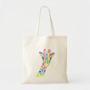 De kleurrijke Happy Giraffe Tote Bag
