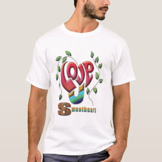 De kleurrijke hartlijn van Sweetheart T-shirt