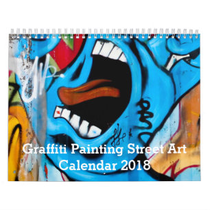 De kleurrijke het Schilderen Graffiti Kunst 2018 Kalender
