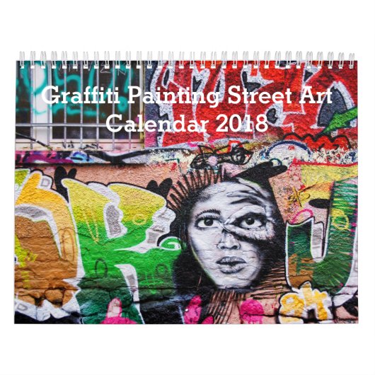 De kleurrijke het Schilderen Graffiti Kunst 2018 Kalender (Hoes)