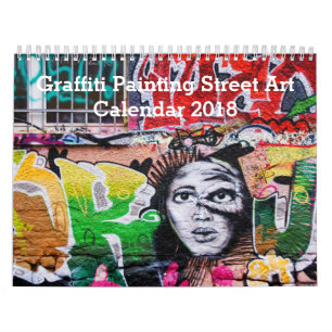 De kleurrijke het Schilderen Graffiti Kunst 2018 Kalender