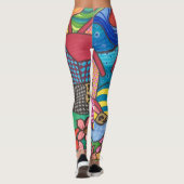 De kleurrijke huizen leggings (Achterkant)