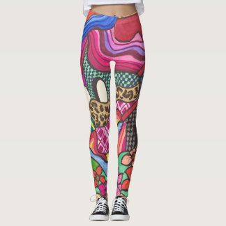 De kleurrijke huizen leggings