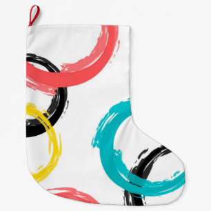 De kleurrijke, koele, moderne, trendy cirkels van grote kerstsok