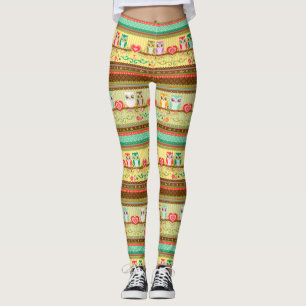 De kleurrijke Leggings van de Uilen van de Liefde