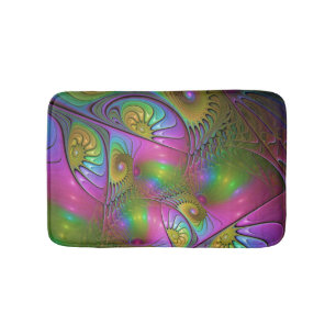 De kleurrijke lichtgevende Trippy Abstracte Fracta Badmat