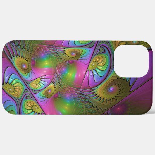 De kleurrijke lichtgevende Trippy Abstracte Fracta Case-Mate iPhone Case (Achterkant / Rechts)