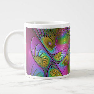 De kleurrijke lichtgevende Trippy Abstracte Fracta Extra Grote Beker