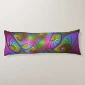 De kleurrijke lichtgevende Trippy Abstracte Fracta Lichaamskussen (Achterkant)