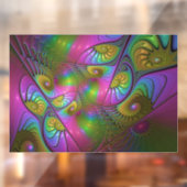 De kleurrijke lichtgevende Trippy Abstracte Fracta Raamsticker (Vel 2)