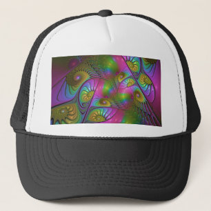 De Kleurrijke Lichtgevende Trippy Abstracte Fracta Trucker Pet
