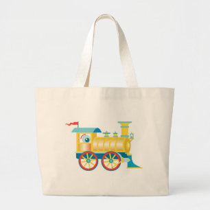 De kleurrijke Trein van het Speelgoed Grote Tote Bag