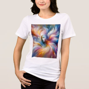 De Kleurrijke Wazige Engel op de Voorzijde van een Tri-Blend Shirt