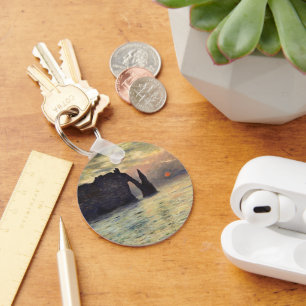 De Klif bij Etretat, zonsondergang door Claude Mon Sleutelhanger