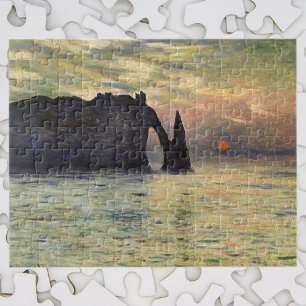 De Klif Etretat, zonsondergang door Claude Monet Legpuzzel
