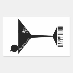 De klim is mijn gelukkige uur rechthoekige sticker