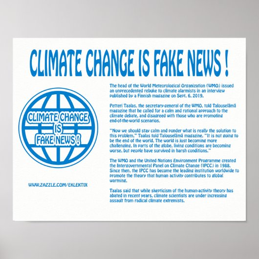DE KLIMAATVERANDERING IS GEEN NIEUWS! POSTER (Voorkant)